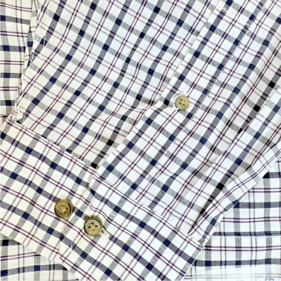 HB Harbor Bay Men’s 5XL Plaid Navy Purple Long Sleeve Shirt - Picture 4 of 7